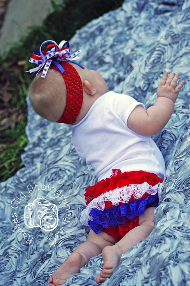 SALE-Red, White and Blue Lace Ruffled Diaper Cover Bloomer 4th of July, July 4th Patriotic- infant or toddler sizes up to 3T