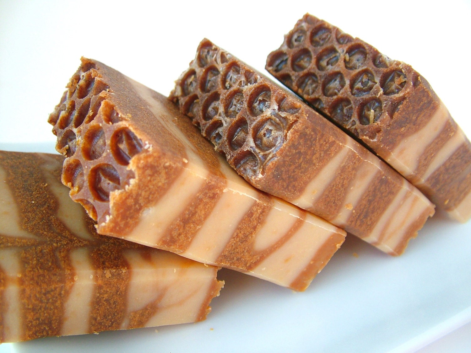 Milk and Honey Luxury SPA Soap All Natural Eco Friendly Vanilla Caramel Layered Cream Brown