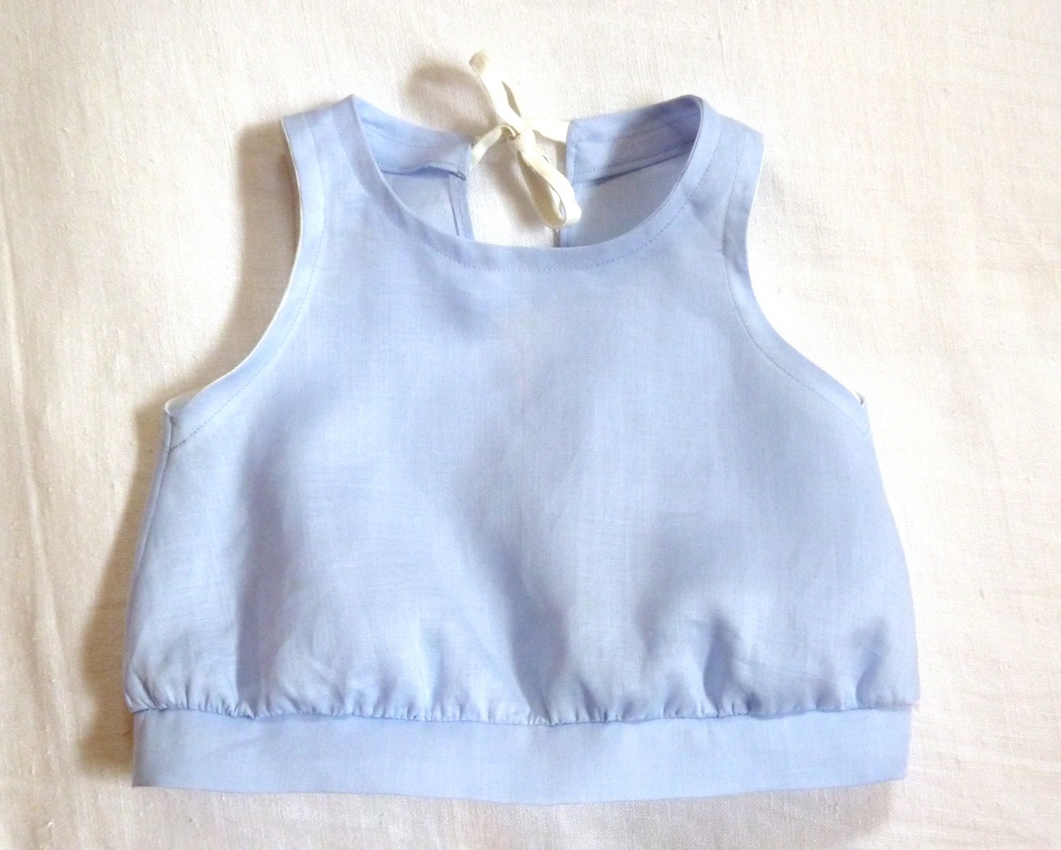 Cross Back Linen Tank Blouse