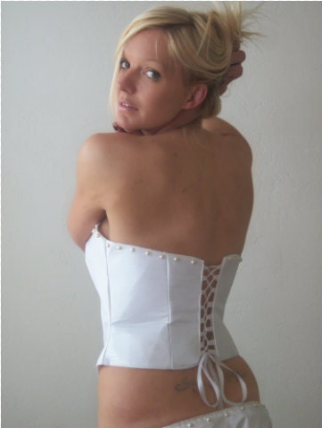 Bridal Corset and Panty Set. Lingerie Set. Silk and Swarovski Crystals.