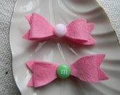 M&M Wool Felt Bow Hair Clips