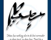 Surrender, Word Art, Calligraphy, Illustration, Quotation, Symbol, Art Print, Art Poster, Giclee Print
