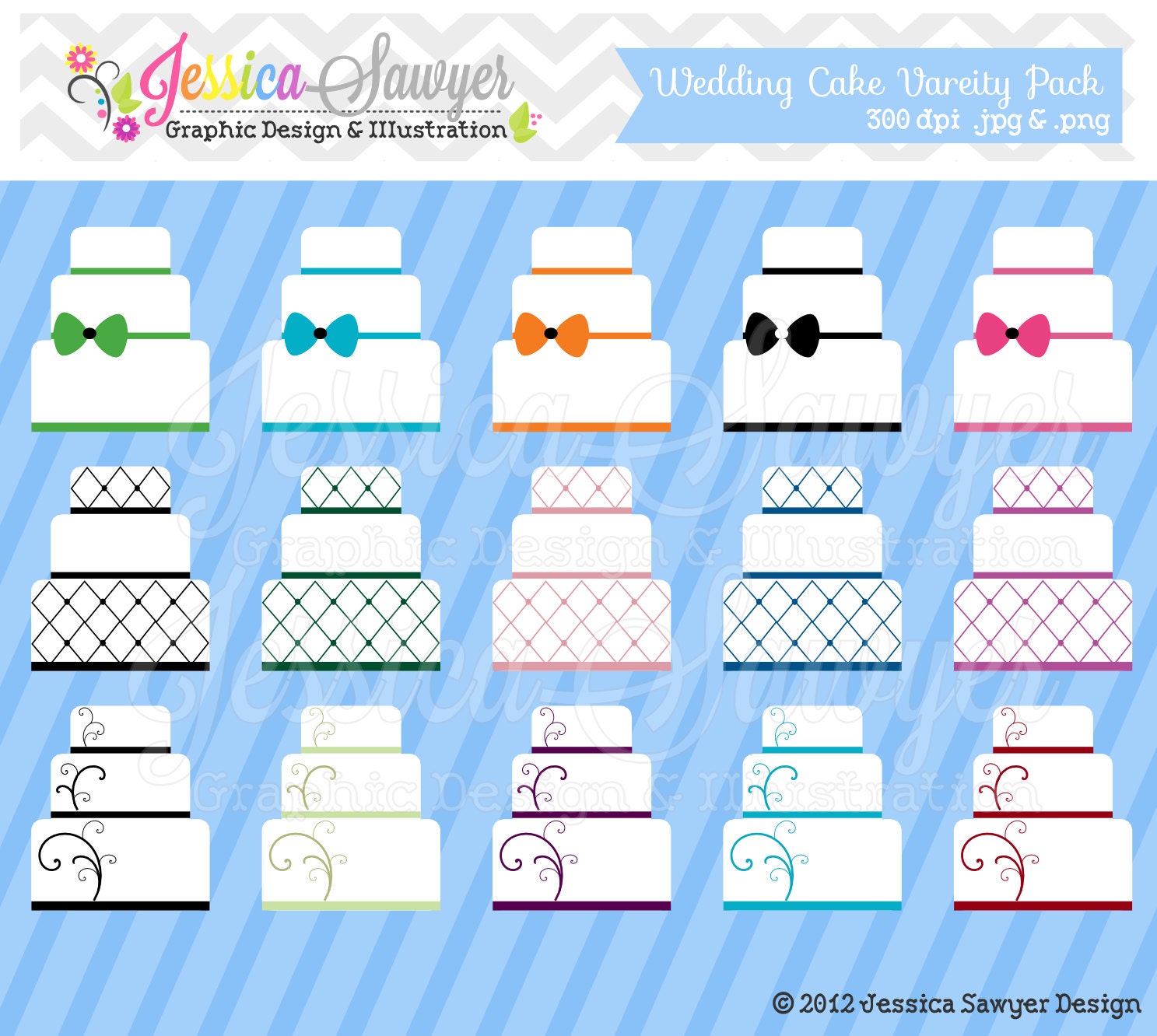 INSTANT DOWNLOAD wedding cake variety pack - wedding cake clipart - baking clip art - graphic - image - wedding inviation Il_570xn