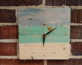 Wall Clock, Nautical stained Reclaimed wood with copper nail hour markers