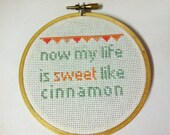 Lana Del Ray Song Quote Cross Stitch Art - 4"