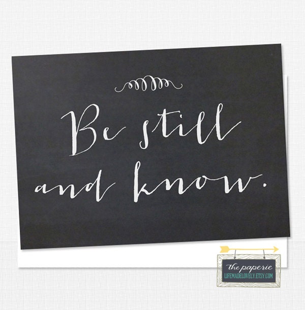 Be Still and Know Blank Greeting Card- Christian, Encouraging, Thinking of You