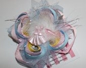 Cinderella inspired - Princess Stacked Boutique Bow - marabou - pink