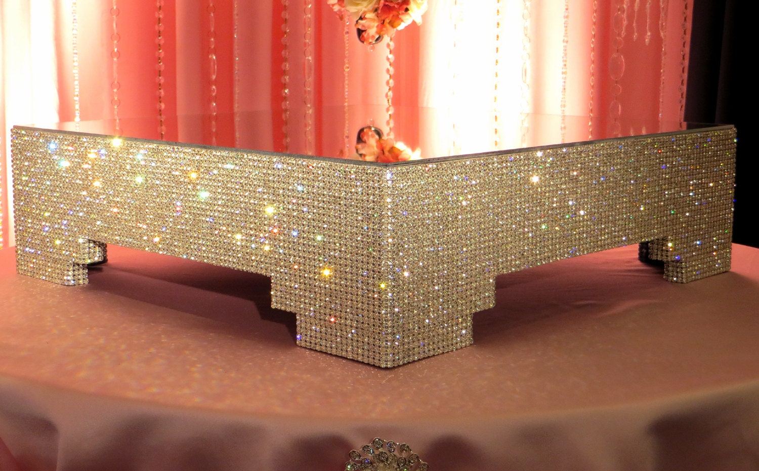 20" Square, Crystal Cake Stand