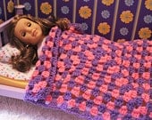 Crochet Pink and Purple Doll Blanket