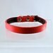 Small Dog Leather Collar 1/2 Wide in Red Fits Necks 8" to 12"