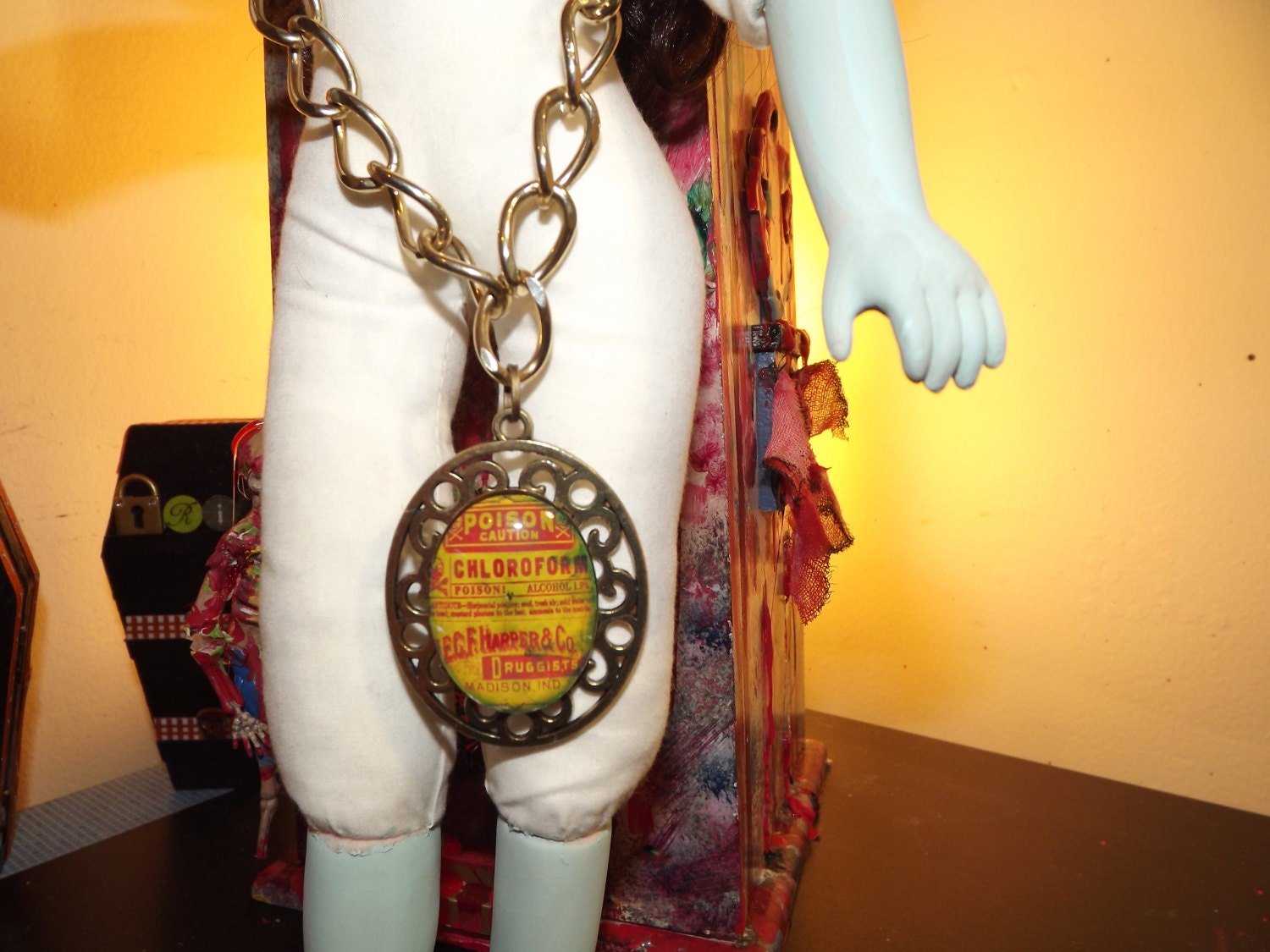 Gothic Metal POISON Cameo Necklace