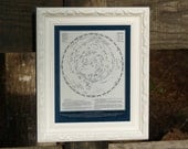 Vintage Reproduction "1935-1940 Map of the Stars" Blue and White - 8x10" Print
