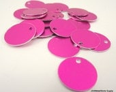50 Pink Anodized Aluminum Tags, Medium Blank Discs