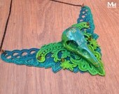 Chimera Choker faux crow skull colourful Jade Mortiis.M