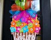 Door Hanger: Spring Door Decoration, Flower Door Hanger, Summer Door Hanger