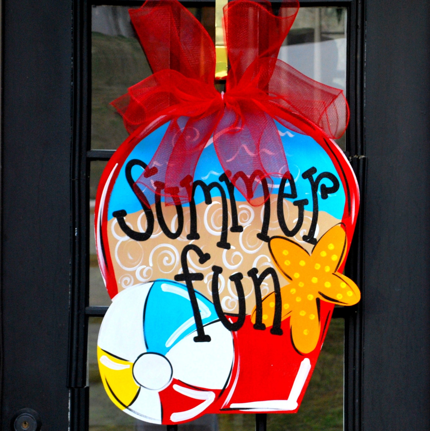 Door Hanger: Summer Front Door Decoration, Beach Ball