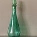 Mid Century Glass Decanter Aqua Blue Art Glass Decorative