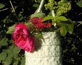 Snowy white star crochet mini basket