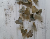 Rusty heart wedding garland weathered hearts metal French chic vignette decoration home decor Anita Spero