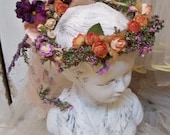 Floral halo with roses flowers shabby chic cottage accessory statues decor Anita Spero