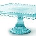 Elegant Blue  Glass Cake Plate Stand  Simply Beautiful