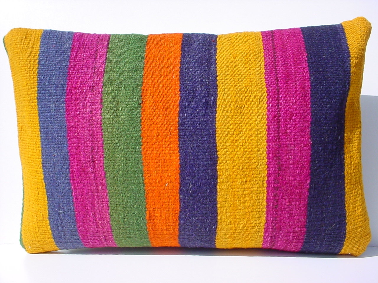 MODERN Bohemian Home Decor,Handwoven Turkish Kilim Lumbar Pillow Cover 20" X 14",Decorative Kilim Pillow,Lumbar Kilim Pillow,Throw Pillow