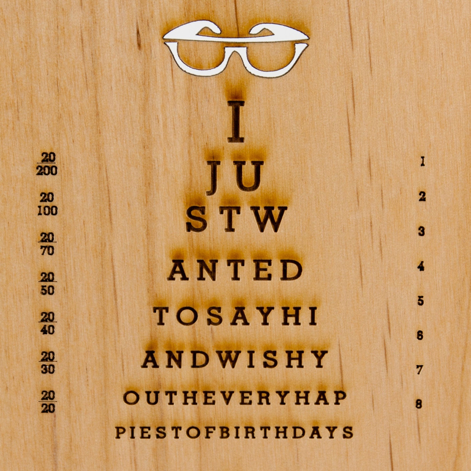 Happiest of Birthdays: Birthday Card with Eye Chart