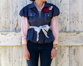 Ruffles, Roses and Romance, Oh My Jean Jacket, upcycled denim romantic shabby chic urban princess coat
