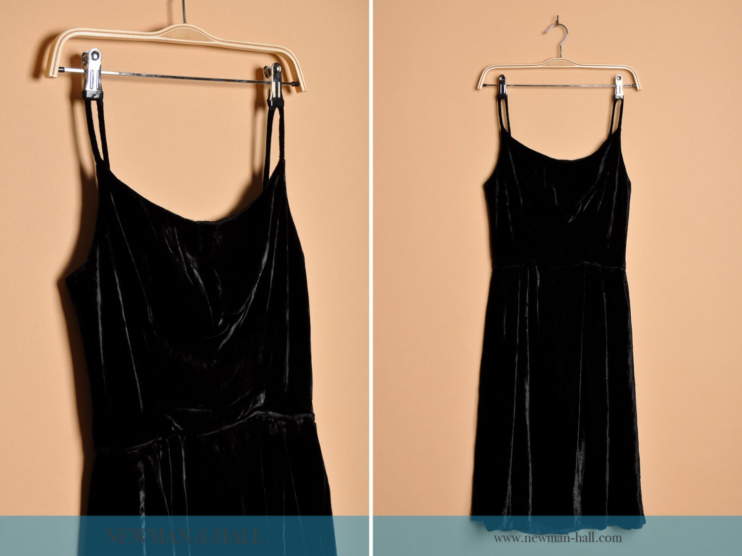 Vintage 1960s Black Crush Velvet Cocktail Dress, Size XS Small Extra