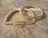 Cross Bracelet Set in Gold