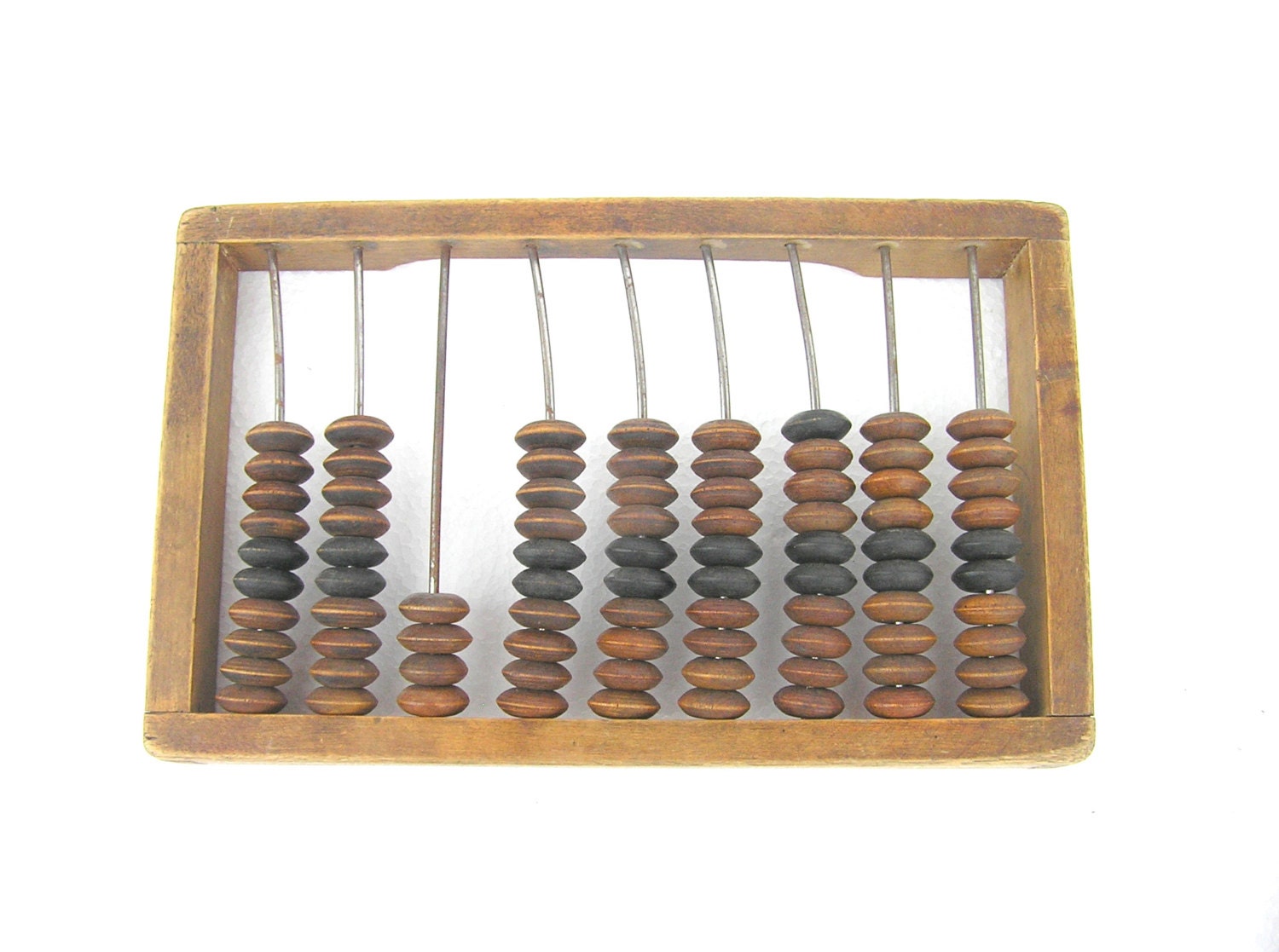 Abacus antique wood and metal natural brown rustic old calculator bookkeeping