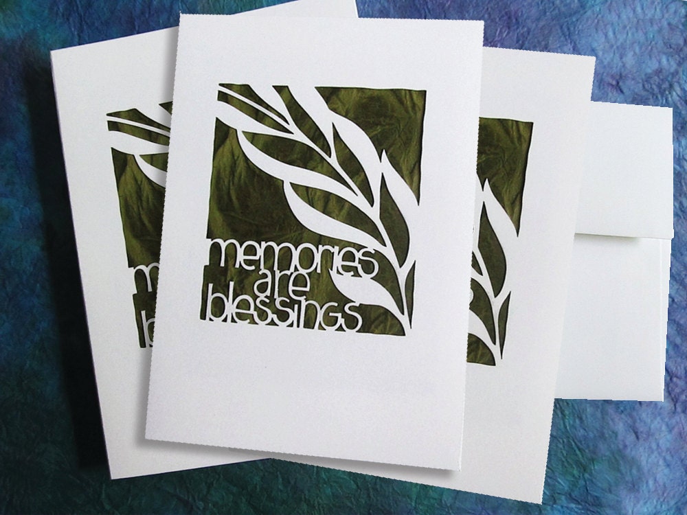 Set of 3 Jewish Condolence Papercut Greeting Card Eco-Friendly