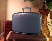 Suitcase, Vintage, Mid-Century, Blue