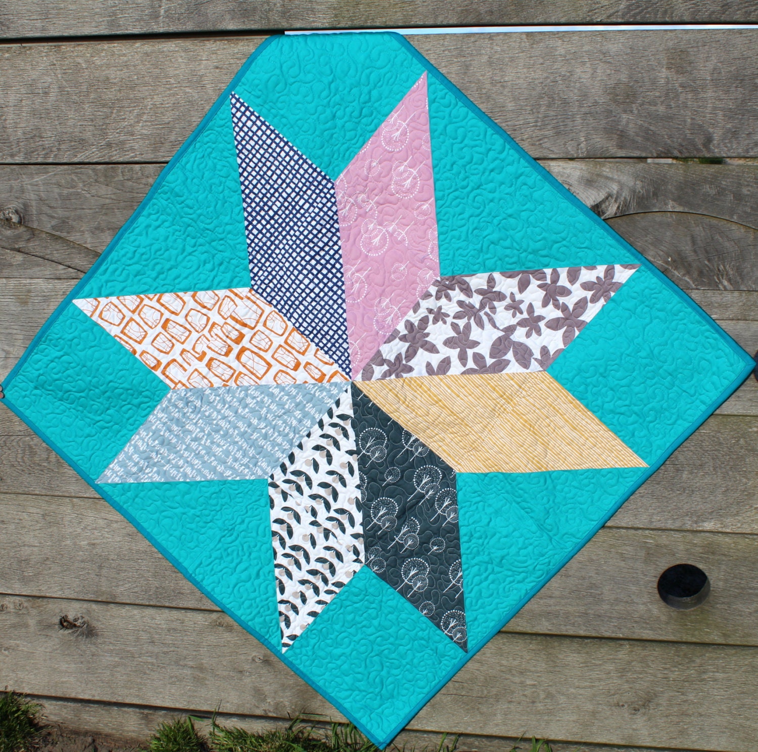 Giant Star Lap Quilt, Large Wall Hanging or  Childs Quilt