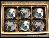 CHOCOLATE COVERED OREOS - Custom Created & Personalized with your own photo. 6 dozen boxed and beautiful, English Bulldog Rescue
