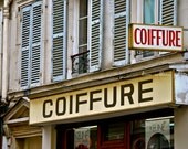 Parisian Coiffure,Storefront,Paris,Photography,10x15-othersizes available,Signage,Hairstylist, Hair, Hairdresser,French,Home Decor