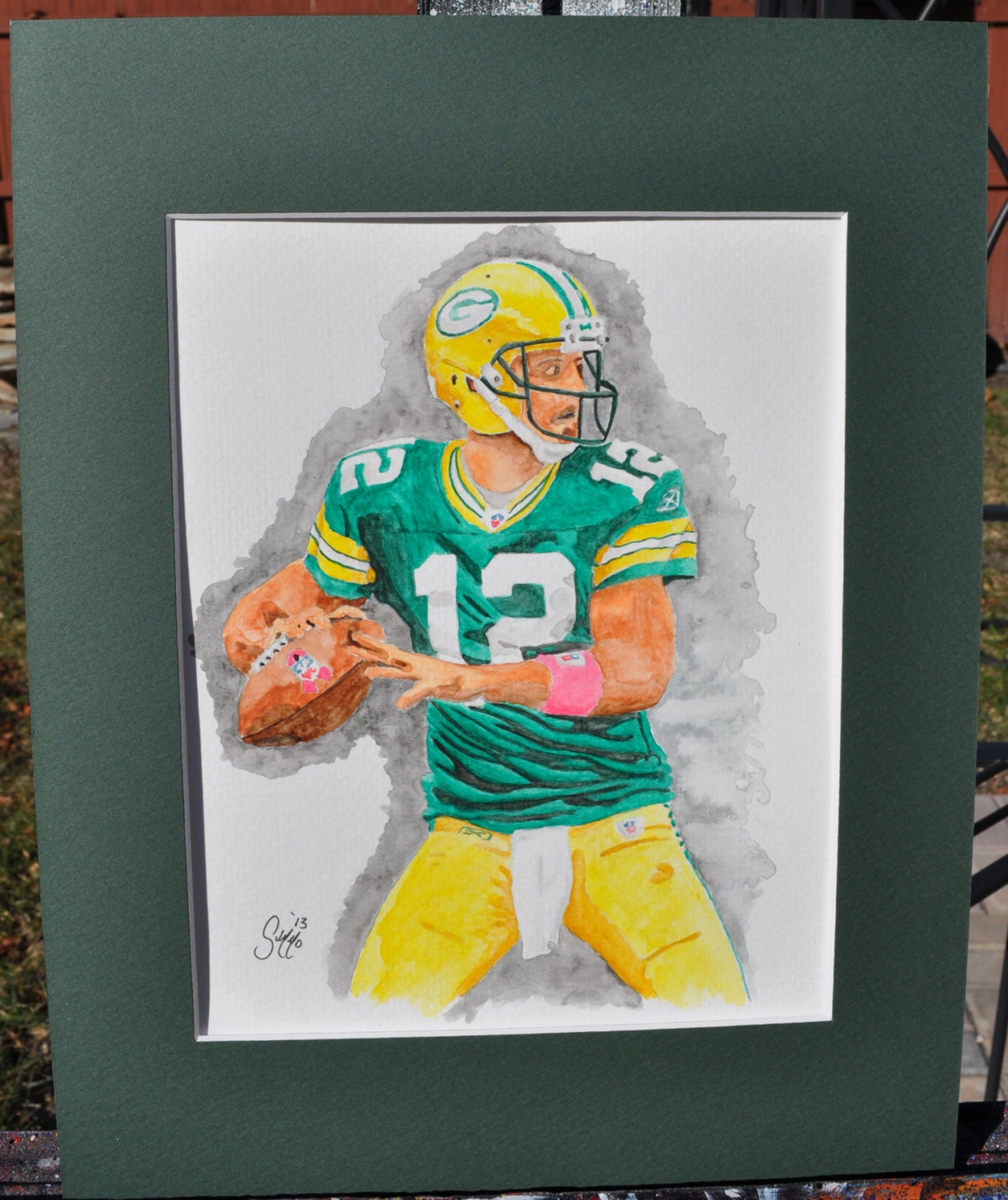 Aaron Rodgers watercolor fine art