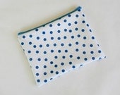 Wet Bag - Blue Polka Dot Oilcloth Pouch