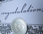 Classical Style Handmade Engagement or Wedding Card - Embossed- BLANK INSIDE (114)