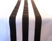Black and White Stripe Table Runner - 11 x 72 in.