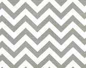 CUSTOM FOR LUCY Gray and White Chevron Fabric - 8 yards
