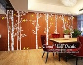 tree wall decal birds nature forest Vinyl wall decals wall decal nursery wall sticker children - 10tree birds deers Z147 Cuma