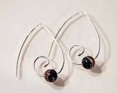 Silver Earrings with Agate