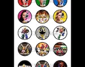 Power Rangers Samurai 4"x6" digital sets of 1" circles for scrapbooking bottle cap charms jewelry party favors