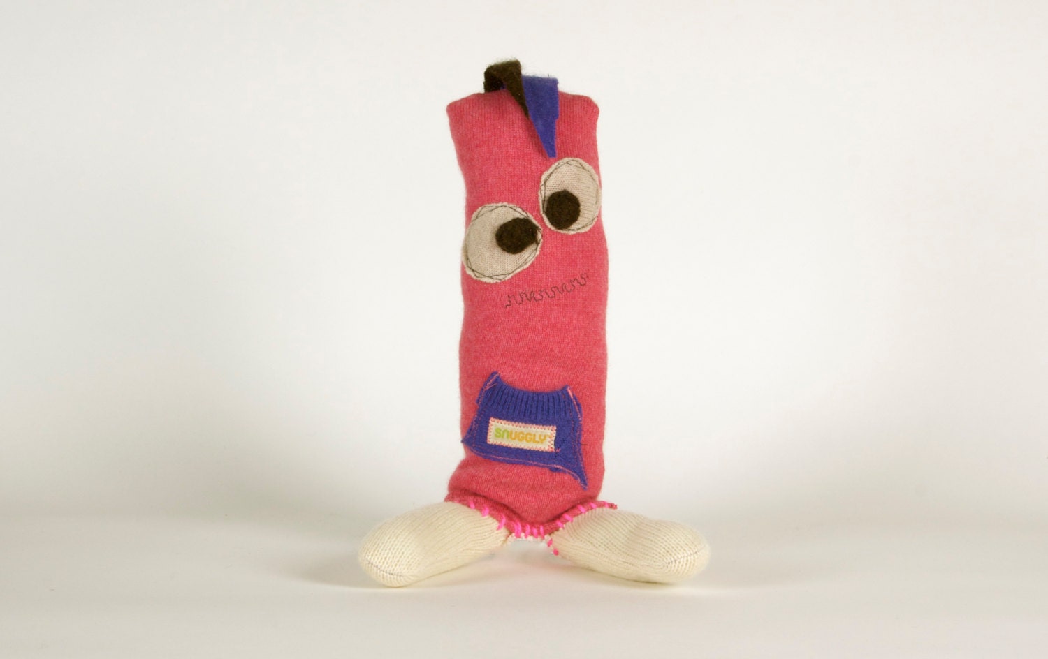 Snuggly munchkins, handmade cashmere monsters in Pink
