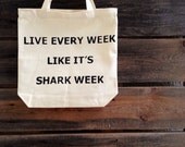 Shark Week Canvas Tote