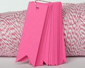 30 Valentine's Pennant Flag Hang Tags / Straw Flag / Cupcake Topper  - 1" x 3"