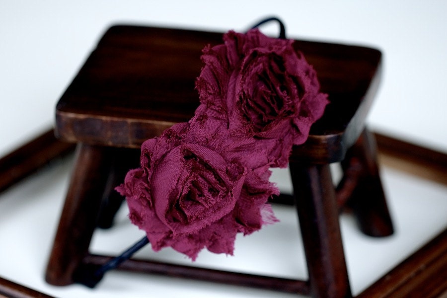 Adult Headband Shabby Chic Headband in  Magenta - Toddler Headband,Girls Headband,Teen Headband,Women Headband
