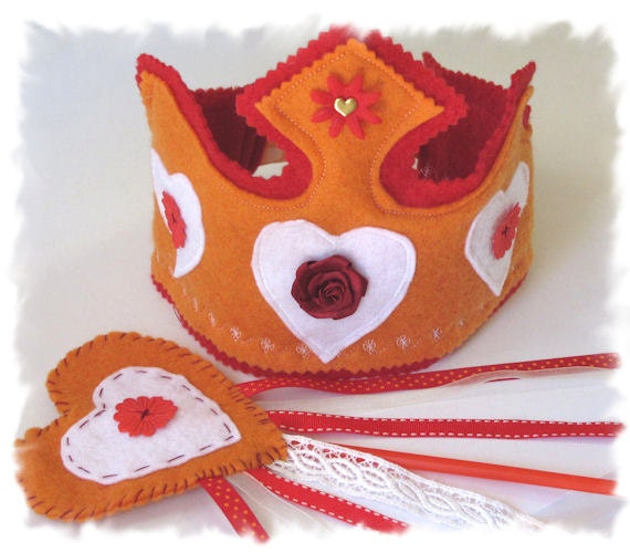 Tiara, Felt Crown, Princess Crown, Fairy Wand, Dress Up Princess
