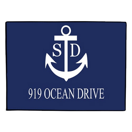 Monogrammed Doormat - Door Mat - Floor Mat - Mat - Rug - Welcome Mat - Nautical - Anchor - ANCHORED